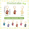 12Pcs 6 Styles Dog Alloy Enamel Pendant Locking Stitch Markers HJEW-NB00265-2