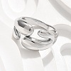 304 Stainless Steel Cuff Rings for Women RJEW-A063-01F-P-5