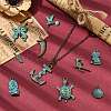 50Pcs 10 Styles Tibetan Style Alloy Pendants FIND-CJ0004-28-6
