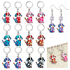 12Pcs 6 Styles Dog Alloy Enamel Pendant Locking Stitch Markers HJEW-NB00264-1