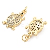 Brass Pave Clear Cubic Zirconia Pendants KK-U009-12B-G-2