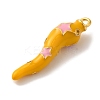 Rack Plating Brass Enamel Pendants KK-A229-29G-03-2