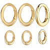 8Pcs 2 Styles Rack Plating Brass Spring Gate Rings KK-BBC0014-15-1
