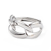 Adjustable Brass Curb Chains Shape Ring for Women RJEW-L100-025P-2