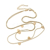 Heart 304 Stainless Steel Double Layered Necklaces for Women NJEW-C082-02G-2