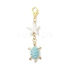 Alloy Enamel Turtle Pendant Decoration HJEW-JM04356-4