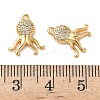Ocean Brass Micro Pave Clear Cubic Zirconia Charms KK-B160-42G-02-3