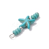 10Pcs 2 Colors Starfish & Rondelle Dyed Synthetic Turquoise Beaded Pendants PALLOY-JF03949-5