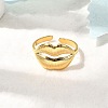304 Stainless Steel Lip Cuff Rings for Women RJEW-Z110-01G-1