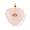 Natural Rose Quartz Pendants X-G-P585-03G-09-1