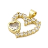 Rack Plating Brass Micro Pave Cubic Zirconia Pendants KK-Z074-48G-2