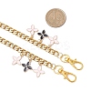 Alloy Enamel Flower Charm 304 Stainless Steel Cuban Link Chain Bag Decorative Chains FIND-JF00160-03-3