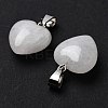 Natural White Jade Charms LS-HEAR-PW0001-057-03-3