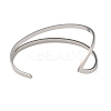 201 Stainless Steel Open Cuff Bangles for Women BJEW-M044-01P-2