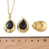 304 Stainless Steel Enamel Teardrop Stud Earrings & Pendant Necklaces Sets for Women SA-CBA46AF-21G-5