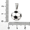Football 304 Stainless Steel Enamel Pendants STAS-M121-08P-3