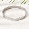 304 Stainless Steel Tartan Textured Hinged Cuff Bangles for Women SA-CBAC920-10P-1