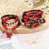 1 Set Handmade Polymer Clay Heishi Beads Stretch Bracelets Set BJEW-SZ0002-67A-02-4