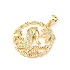 Ocean Brass Micro Pave Cubic Zirconia Pendants KK-K411-04B-G-2