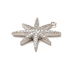 Rack Plating Brass Micro Pave Clear Cubic Zirconia Pendants KK-L210-011P-2