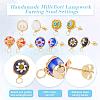 10 pairs 5 Colors Handmade Millefiori Lampwork Earring Stud Settings and Ear Nuts EJEW-UN0001-55-6