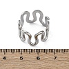 Wave 304 Stainless Steel Finger Rings for Women RJEW-F174-06P-5