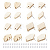 32Pcs 8 Style Ash Wood Stud Earring Findings EJEW-TA0001-16V-1