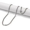 304 Stainless Steel Cuban Link Chain Necklaces for Men NJEW-B117-01B-P-2