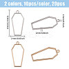 20Pcs 2 Colors Alloy Open Back Bezel Pendants FIND-CA0011-49-2