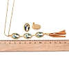 304 Stainless Steel Resin Pendant Necklaces & Stud Earrings Sets for Women SJEW-B022-02G-5