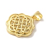 Rack Plating Brass Micro Pave Clear Cubic Zirconia Pendants KK-P267-07G-2