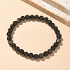 Natural Golden Sheen Obsidian Bead Stretch Bracelets X-BJEW-K212-A-020-1