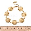Textured  304 Stainless Steel Sun Link Chain Bracelets for Women BJEW-K293-06C-G-5