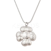 304 Stainless Steel Flower Pendant Round Snake Chain Necklaces NJEW-H044-07P-1