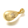 Rack Plating Brass Micro Pave Cubic Zirconia Pendants KK-L226-102G-W-2