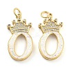 Brass Micro Pave Clear Cubic Zirconia Pendants KK-G498-01O-02-1