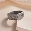 Viking Rune 304 Stainless Steel Finger Rings for Men WGDF4AB-52-1