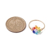 Flower Glass Finger Rings RJEW-JR00713-01-3
