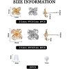 SUPERFINDINGS 16Pcs 4 Style Brass Stud Earring Findings KK-FH0005-02-2