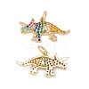 Rack Plating Brass Micro Pave Colorful Cubic Zirconia Pendants ZIRC-C040-48C-G-1