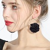 4 Pairs 4 Colors 3D Flower Cloth Hoop Earrings EJEW-AN0003-69-5