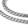 Non-Tarnish 201 Stainless Steel Cuban Link Chain Necklace with 304 Stainless Steel Clasps for Men Women NJEW-M194-01C-P-2