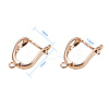 Brass Hoop Earring Findings with Latch Back Closure KK-L148-07-2