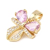 Brass Micro Pave Cubic Zirconia Pendants KK-Z141-04G-2
