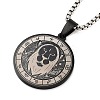 Retro Mandala 201 Stainless Steel Box Chain Constellation Pendant Necklaces for Women Men NJEW-M223-01F-1