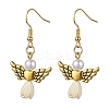 Angel Antique Golden Alloy & Resin Dangle Earrings EJEW-JE05686-06-1