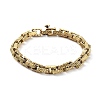 Ion Plating(IP) 304 Stainless Steel Striped Rectangle Link Chains Bracelets for Men & Women BJEW-D031-28G-1