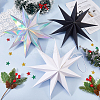6Pcs 3 Colors Paper Star Pendant Decorations HJEW-GF0001-66B-3