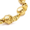 Halloween PVD Vacuum Plating 304 Stainless Steel Skull Link Chain Bracelets for Women Men BJEW-L461-03G-02-2