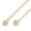 Brass Micro Pave Cubic Zirconia Ends with Chains KK-U043-03G-2